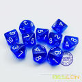 10pcs Polyhedral 10 Sides Dice with Number 1-10, Transparent 10 Sided Dice, 10 Sides Cube 1-10